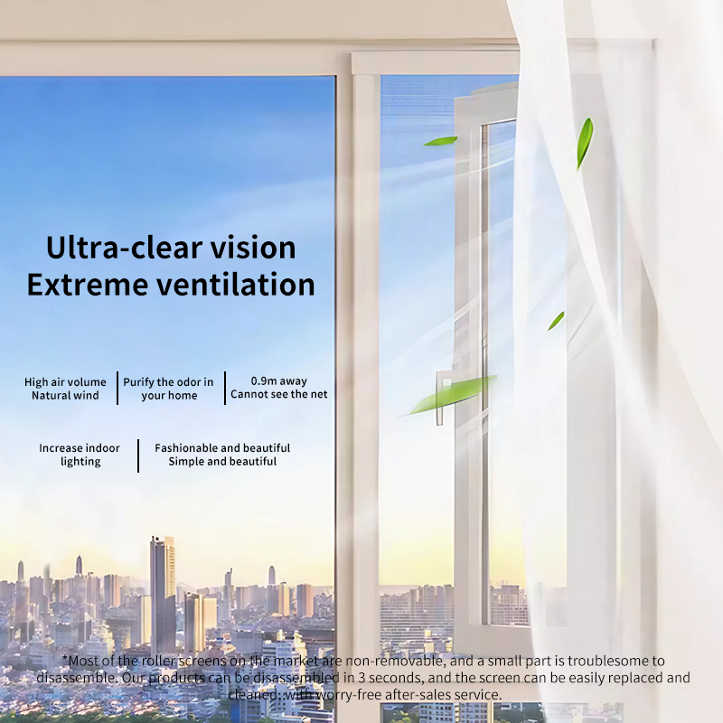 Invisible Screen Window Retractable Left And Right Push-Pull Rewind Side Pull Detachable Bathroom Self-Installed Screen Door Customization